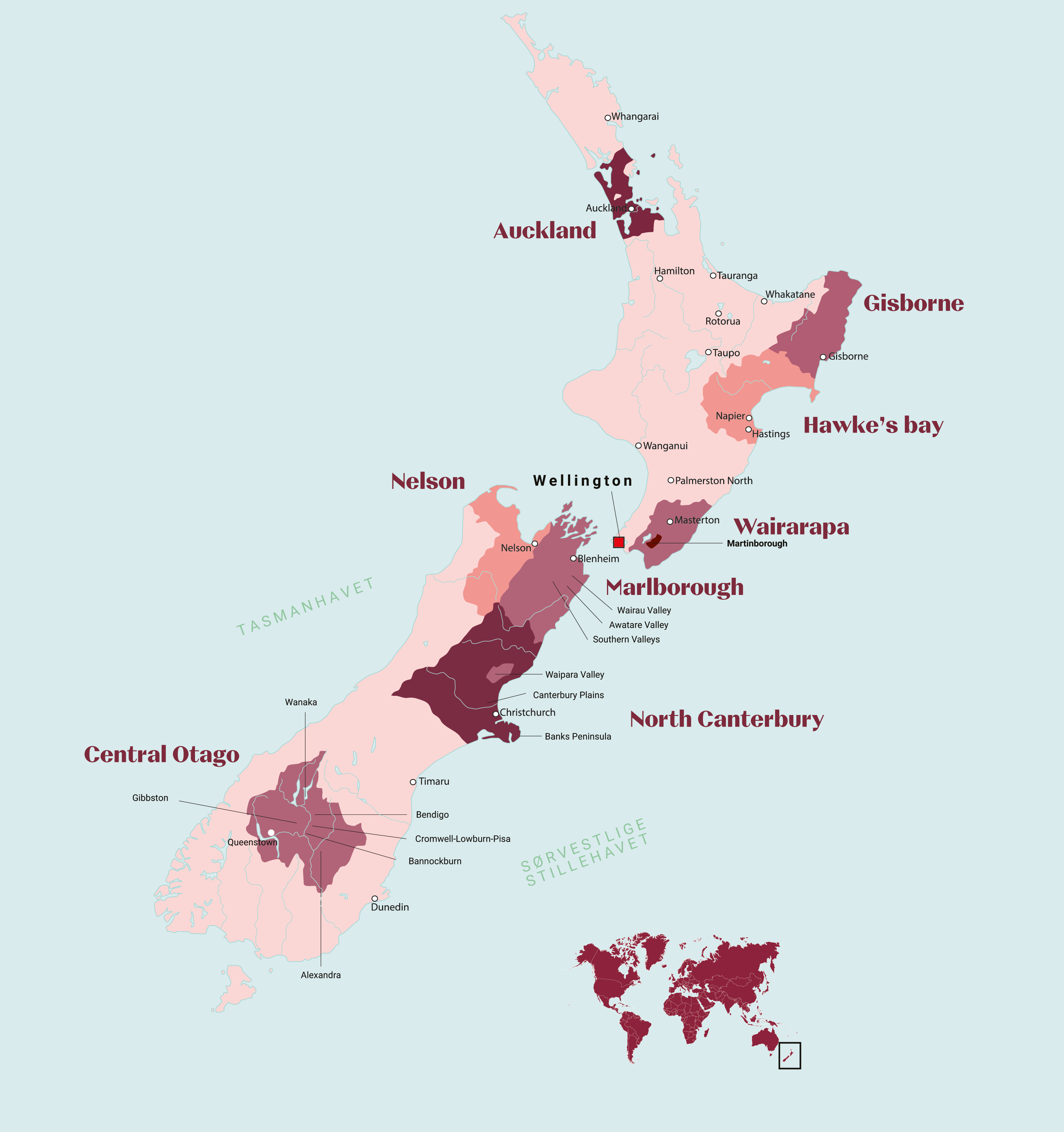 kart over New Zealand